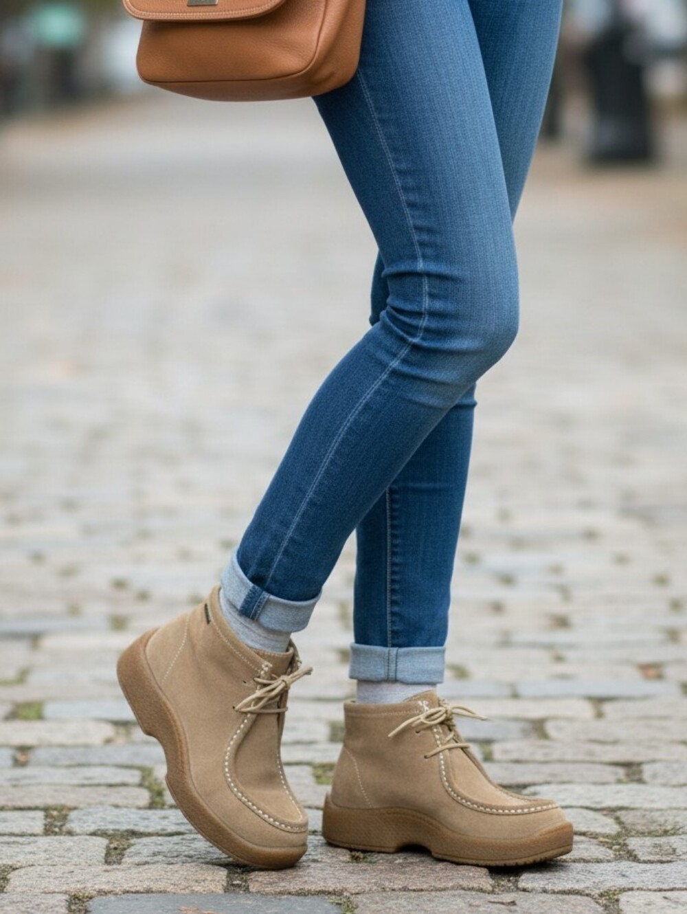 Report Kanga Tan Suede Ankle Boots Chukka Moccasin Style Women's 6, Y2k 90's
